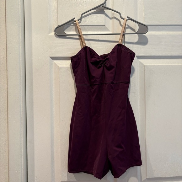 Weissman Purple Leotard and Sparkly Halter Top Costume - Size Medium - Picture 2 of 5